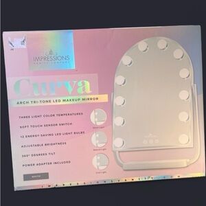 Impressions Vanity Curva Arch Tri Tone LED Makeup Mirror for Desk (White) NEW